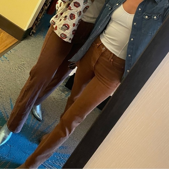 REDONE 70s Straight Leg Jeans in Terracotta Brown, Women's 23 - Picture 8 of 11
